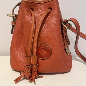 Dooney & Bourke Vintage Leather Bucket Drawstring Over The Shoulder Purse